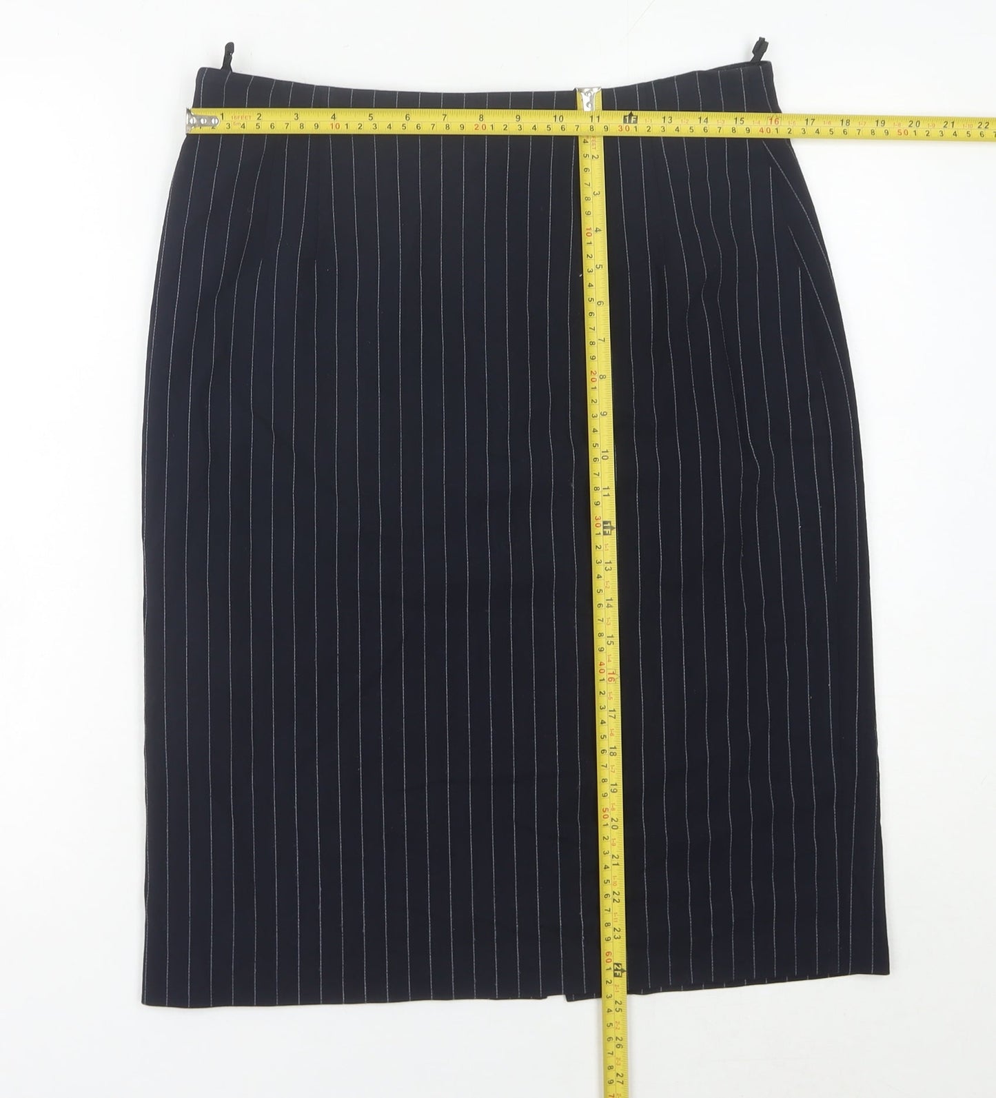 Marks and Spencer Women’s Black Pinstripe Pencil Skirt Size 16