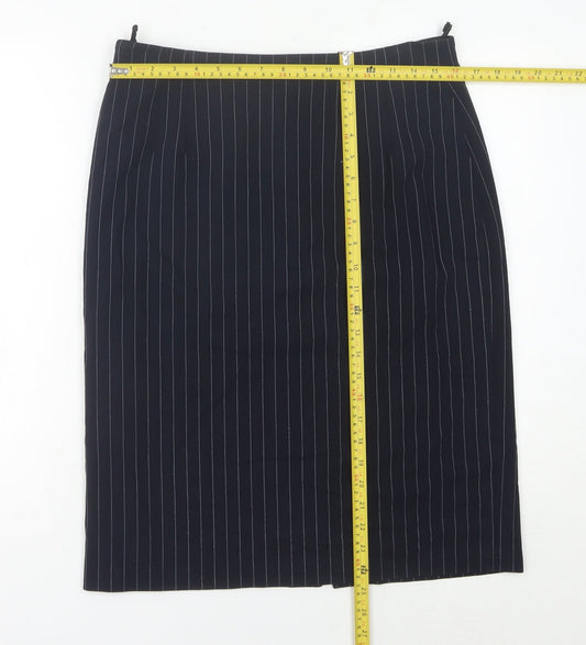 Marks and Spencer Women’s Black Pinstripe Pencil Skirt Size 16