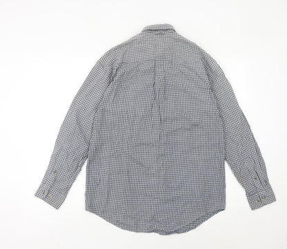 Timberland Men’s XS Blue Check Cotton Long Sleeve Button-Up Shirt