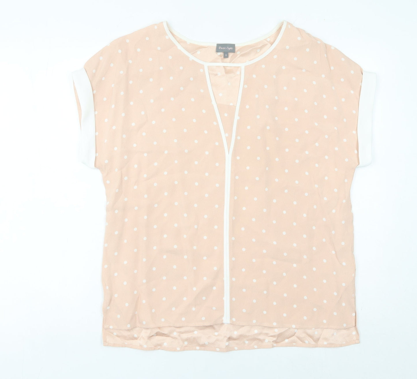Womens UK Size 12 Phase Eight Beige Tunic Blouse