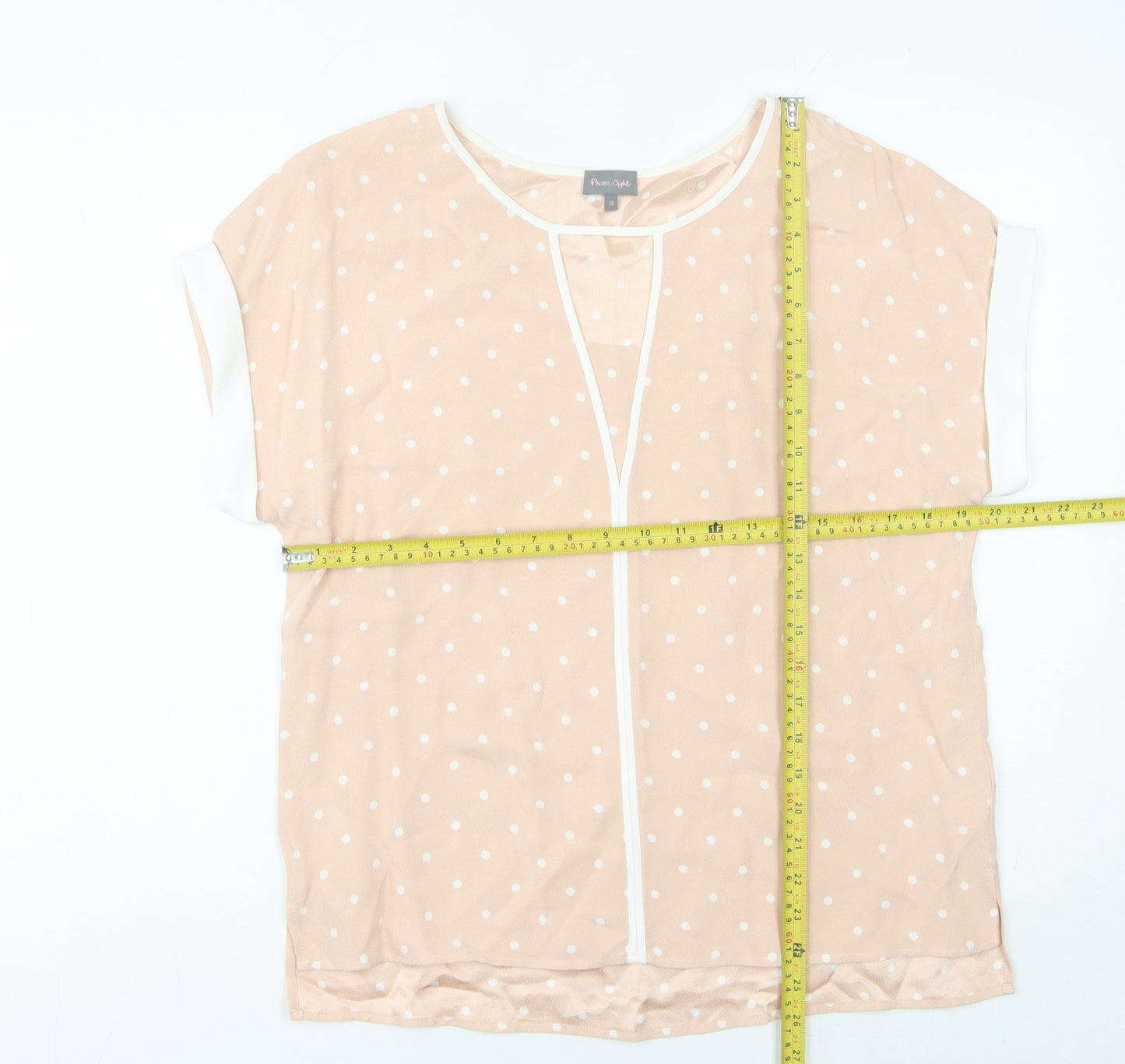 Womens UK Size 12 Phase Eight Beige Tunic Blouse