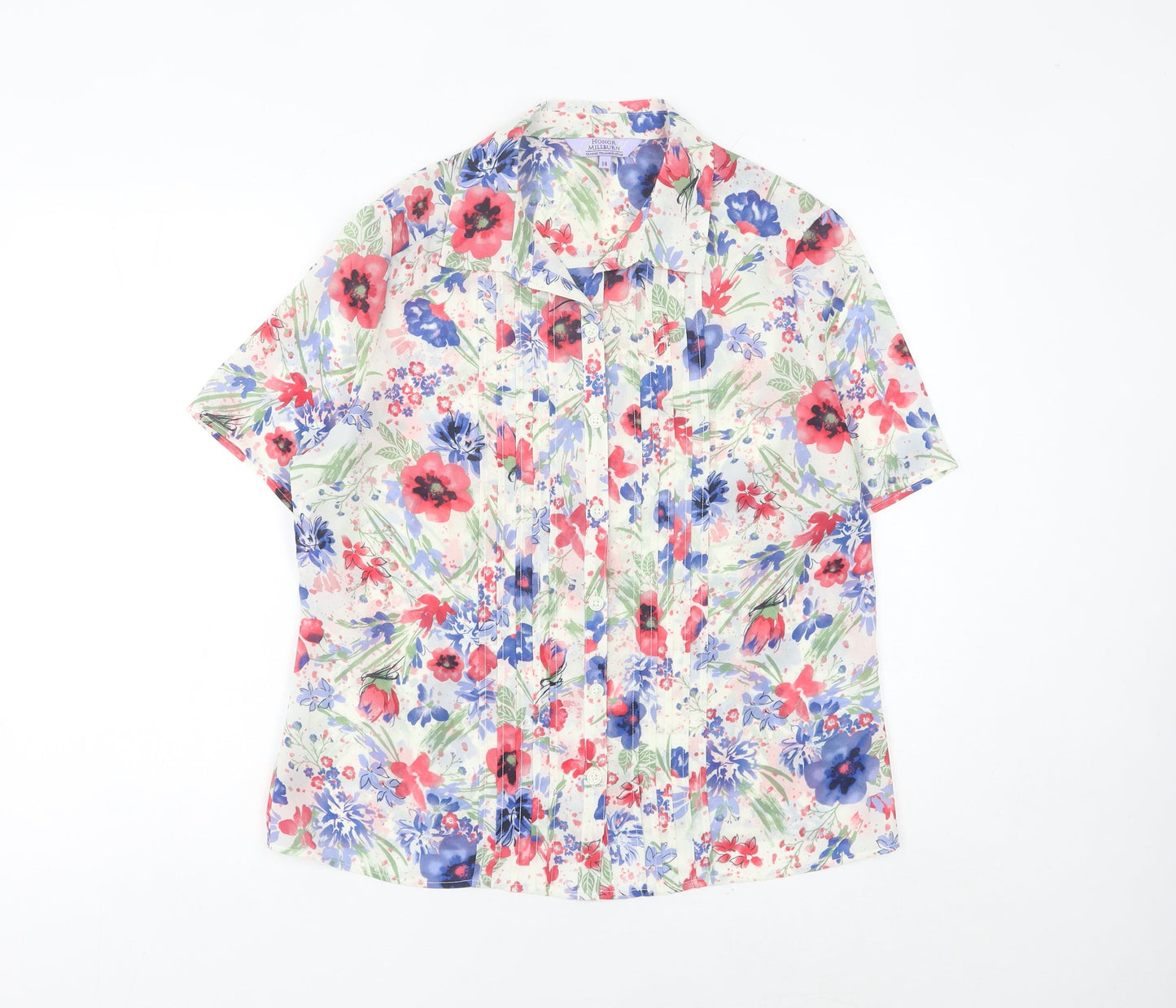 Womens UK Size 14 Honor Millburn Multicoloured Classic Button-Up