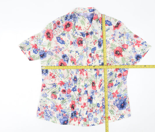 Womens UK Size 14 Honor Millburn Multicoloured Classic Button-Up