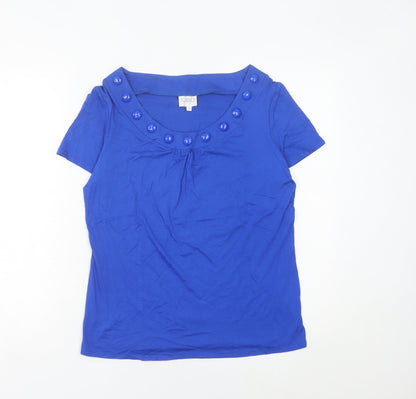 Womens UK Size 12 Kaliko Blue Basic T-Shirt