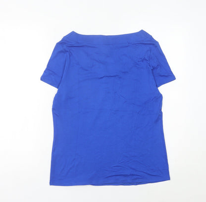 Womens UK Size 12 Kaliko Blue Basic T-Shirt
