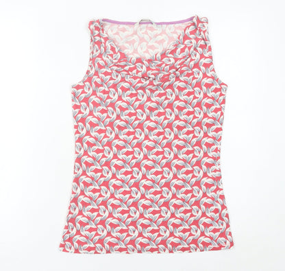 Boden Womens Pink Floral Cowl Neck Sleeveless Tank Top UK 8
