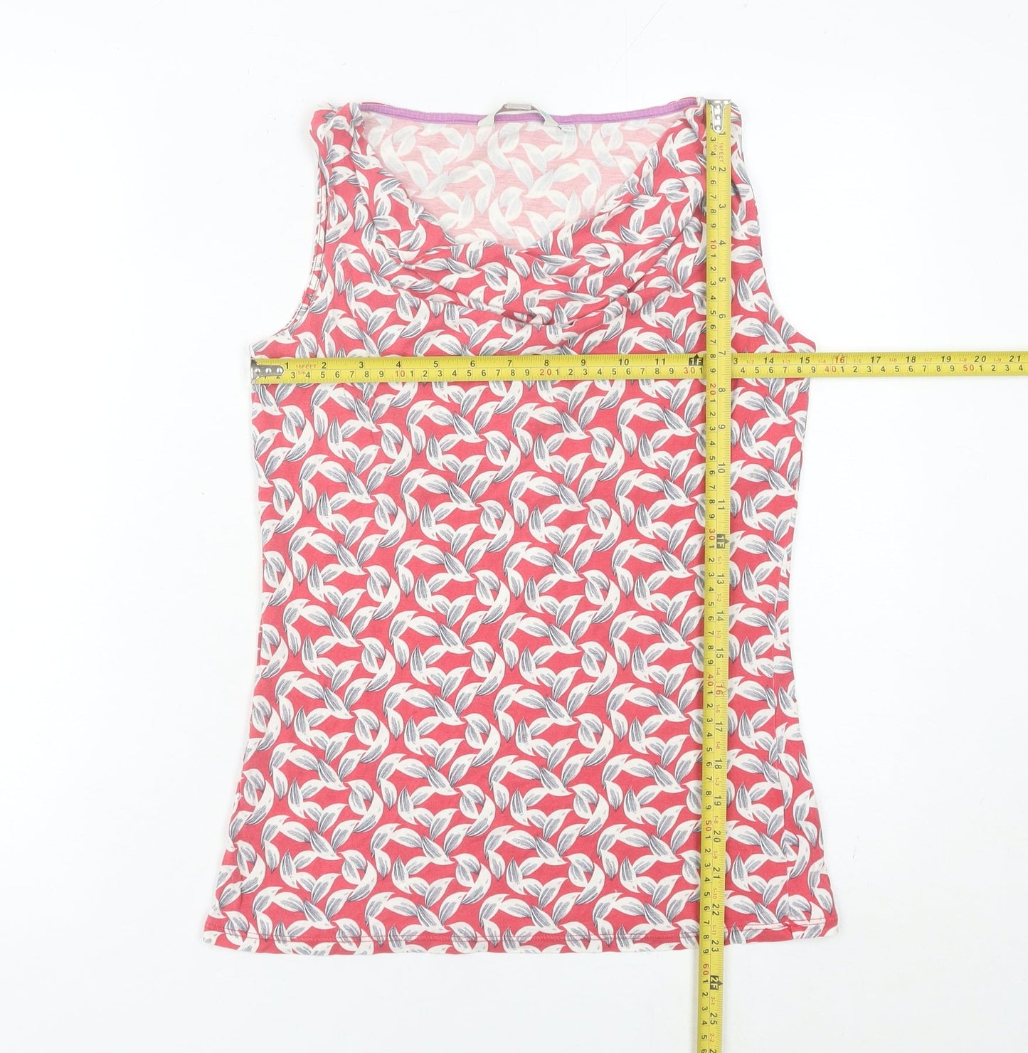 Boden Womens Pink Floral Cowl Neck Sleeveless Tank Top UK 8