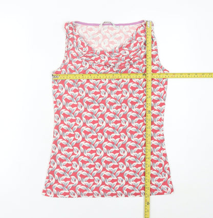 Boden Womens Pink Floral Cowl Neck Sleeveless Tank Top UK 8