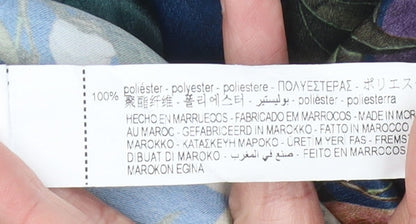 Zara Women Multicoloured Floral Playsuit XS V-Neck Long Sleeve