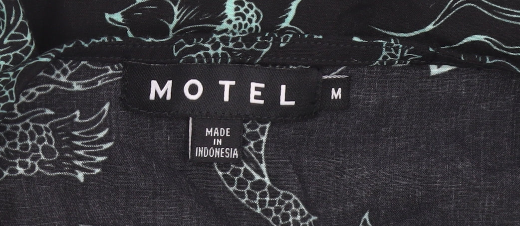 Motel Womens Black Dragon Print Slip Dress Size M Viscose