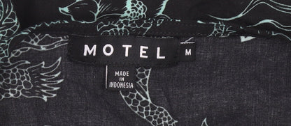 Motel Womens Black Dragon Print Slip Dress Size M Viscose