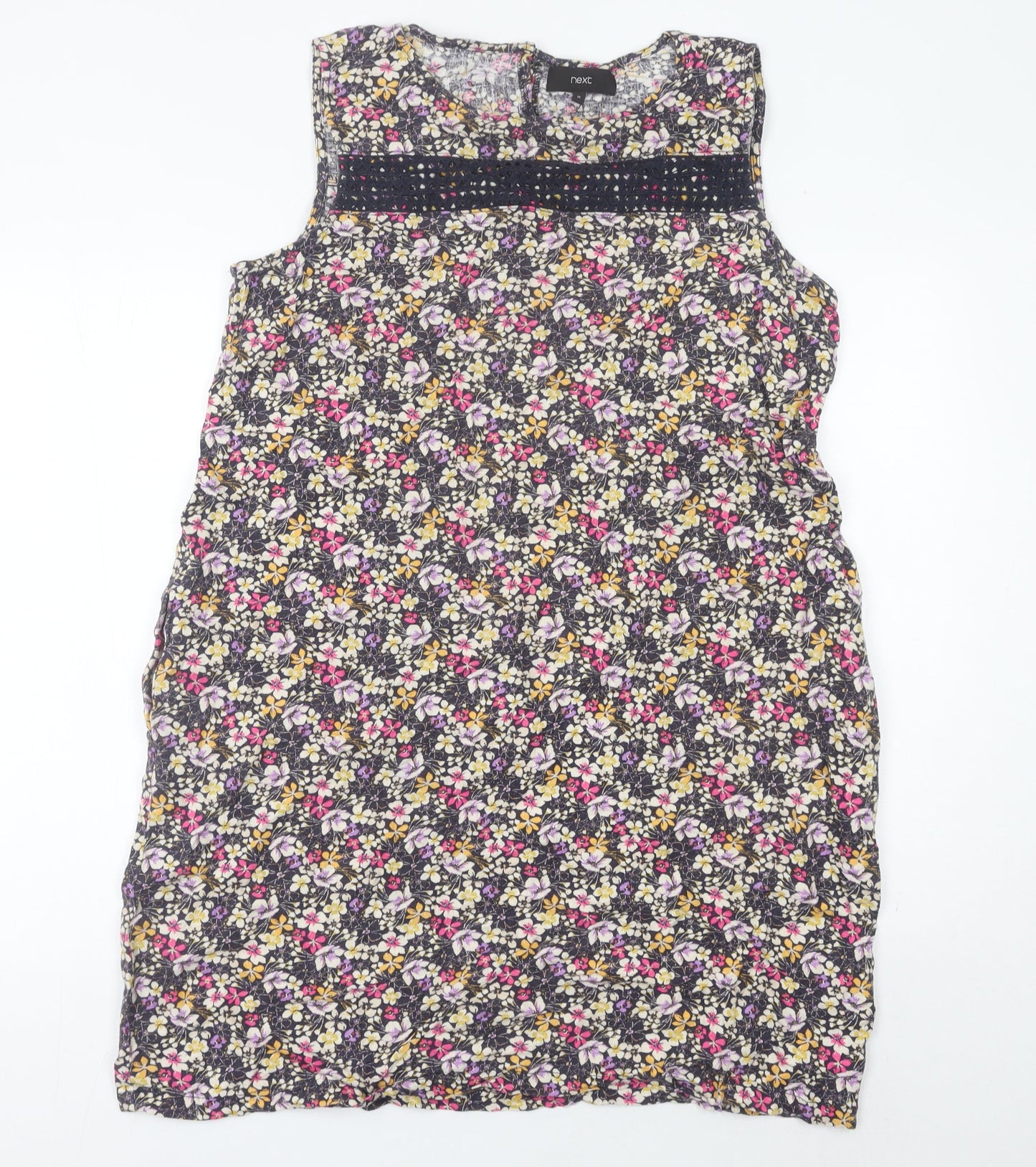 Next Women’s Multicoloured Floral Shift Dress Size 18 Linen Blend