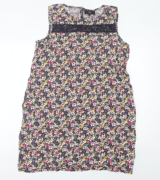 Next Women’s Multicoloured Floral Shift Dress Size 18 Linen Blend