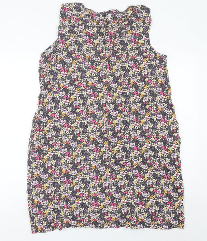 Next Women’s Multicoloured Floral Shift Dress Size 18 Linen Blend