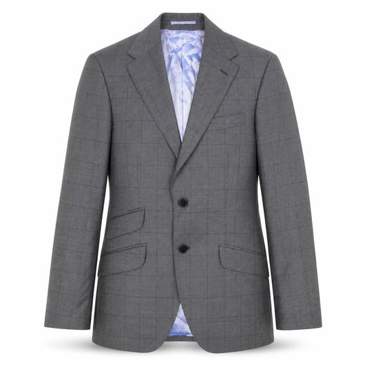 Charles Tyrwhitt Men Grey 36 Blazer Jacket Wool Cashmere Check