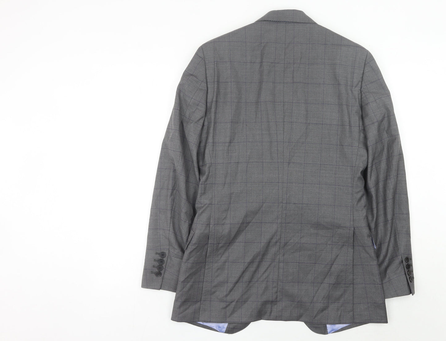 Charles Tyrwhitt Men Grey 36 Blazer Jacket Wool Cashmere Check