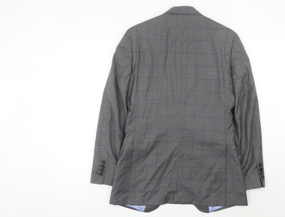 Charles Tyrwhitt Men Grey 36 Blazer Jacket Wool Cashmere Check