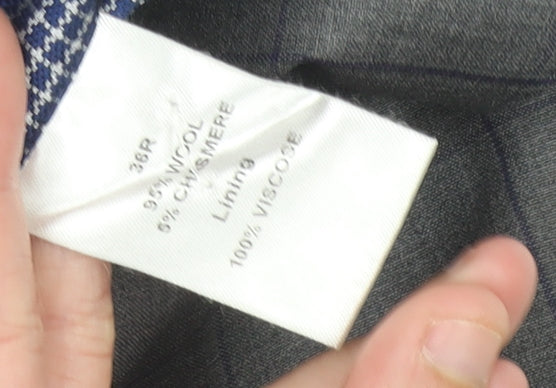 Charles Tyrwhitt Men Grey 36 Blazer Jacket Wool Cashmere Check