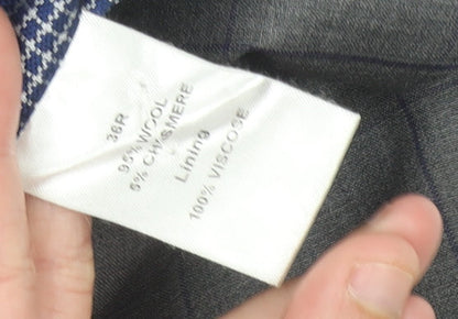Charles Tyrwhitt Men Grey 36 Blazer Jacket Wool Cashmere Check