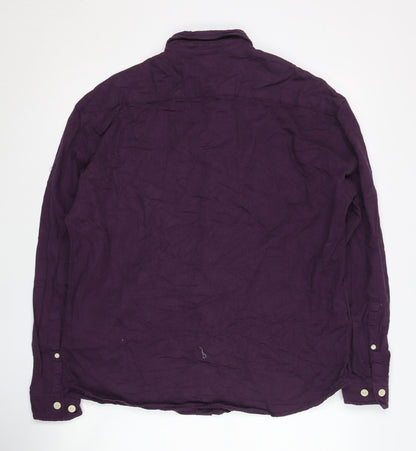 ASOS DESIGN Men’s Purple Cotton Button-Up Shirt Size S Regular Fit