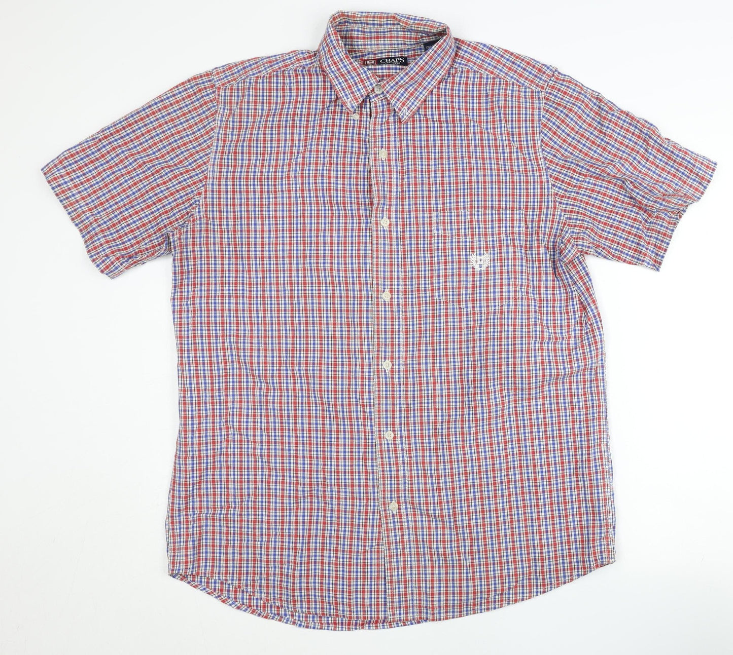 Chaps Men's Multicoloured Check Cotton Short Sleeve Shirt M