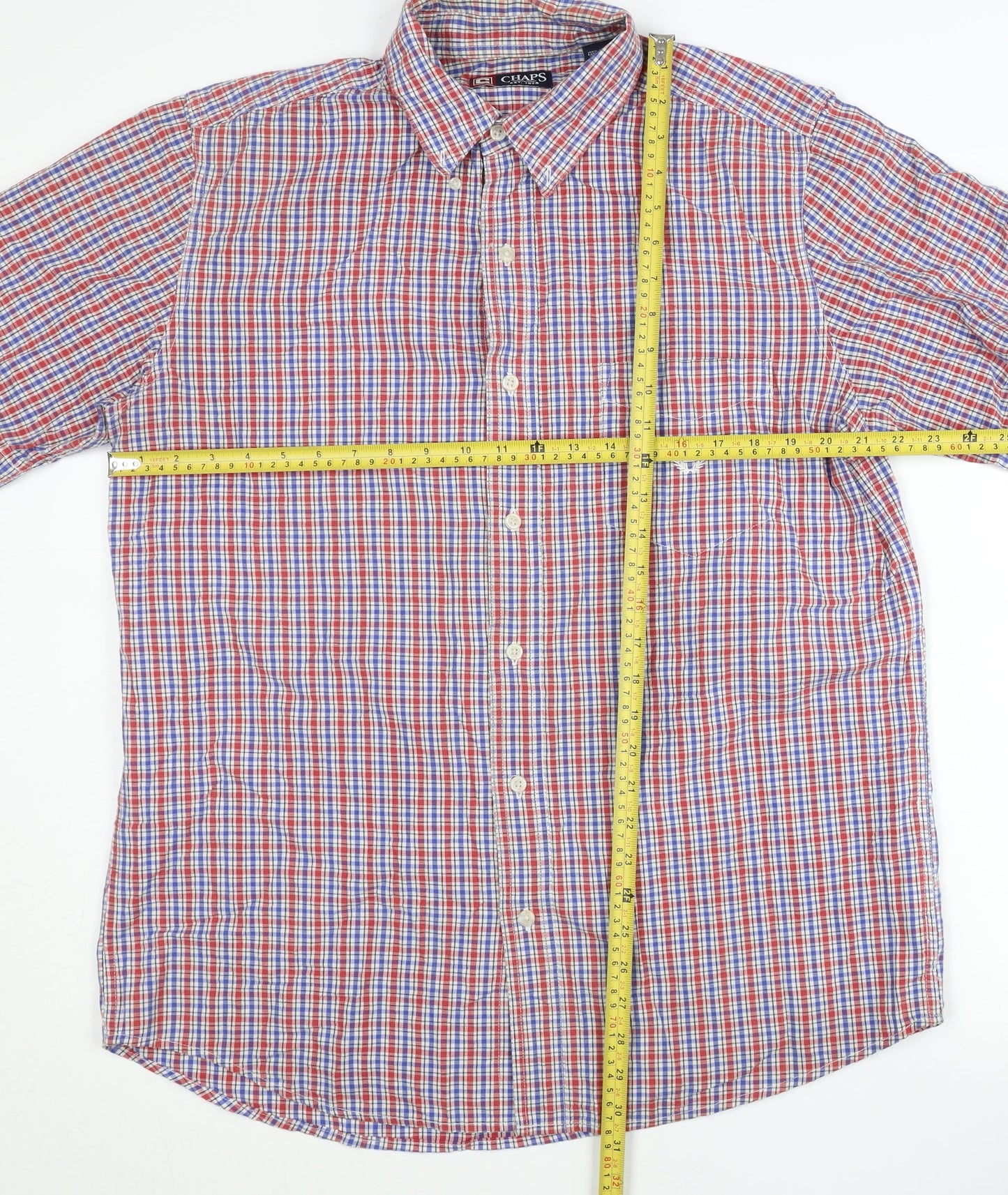 Chaps Men's Multicoloured Check Cotton Short Sleeve Shirt M