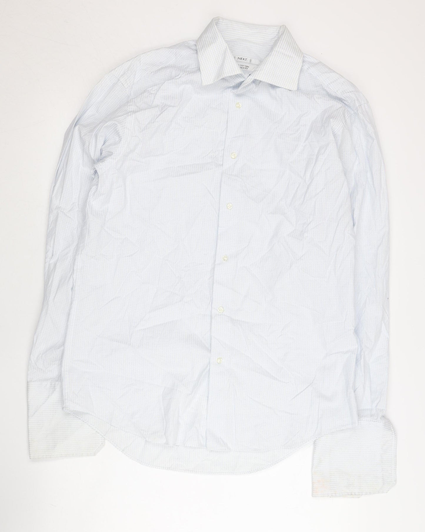 Mens UK Collar Size 16 NEXT Smart Blue  Dress Shirt