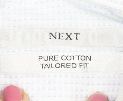 Mens UK Collar Size 16 NEXT Smart Blue  Dress Shirt