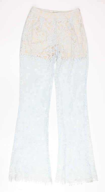 In The Style Womens Blue Lace Flared Dress Pants Size 6