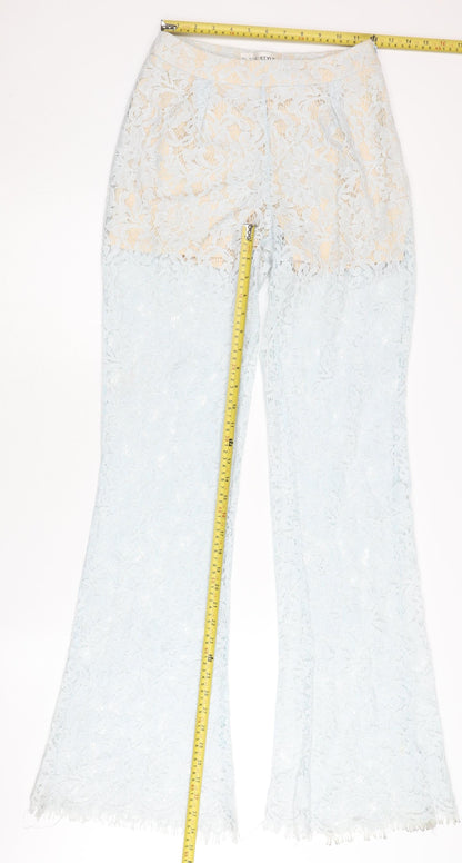 In The Style Womens Blue Lace Flared Dress Pants Size 6