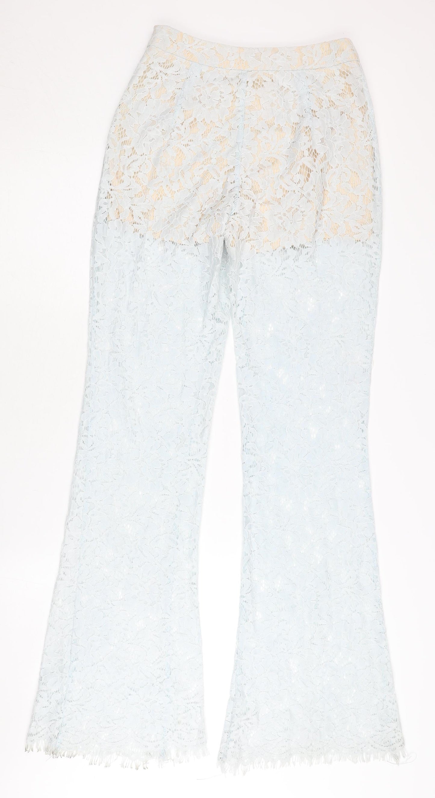 In The Style Womens Blue Lace Flared Dress Pants Size 6