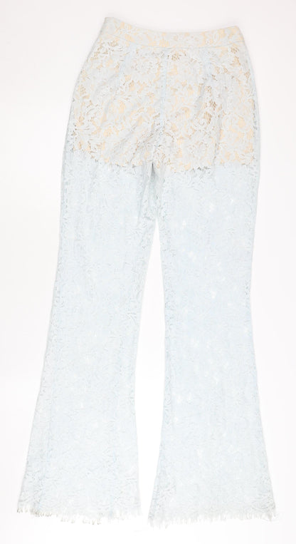 In The Style Womens Blue Lace Flared Dress Pants Size 6