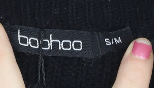 Womens UK Size S Boohoo Black Pullover Jumper