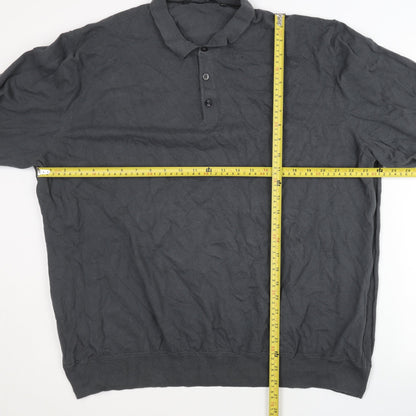 Very Man Mens Black 3XL Cotton Nylon Henley Jumper Long Sleeve