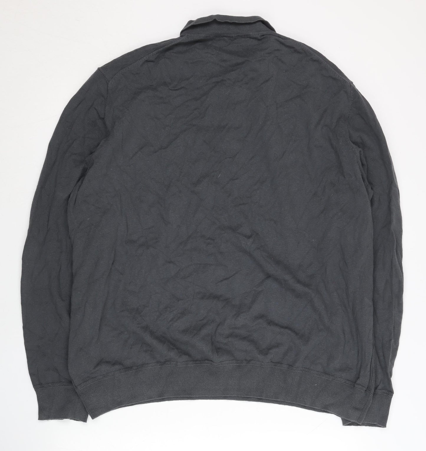 Very Man Mens Black 3XL Cotton Nylon Henley Jumper Long Sleeve