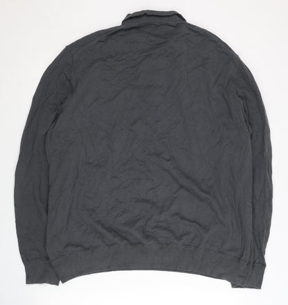 Very Man Mens Black 3XL Cotton Nylon Henley Jumper Long Sleeve