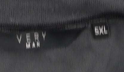 Very Man Mens Black 3XL Cotton Nylon Henley Jumper Long Sleeve