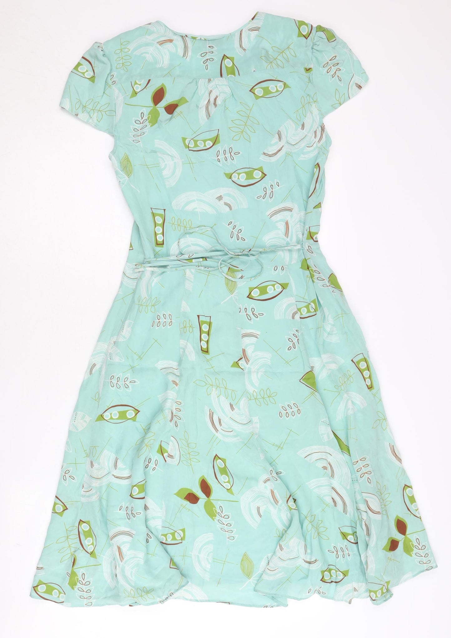 Linea Women’s Green Floral Silk Fit & Flare Dress Size 12