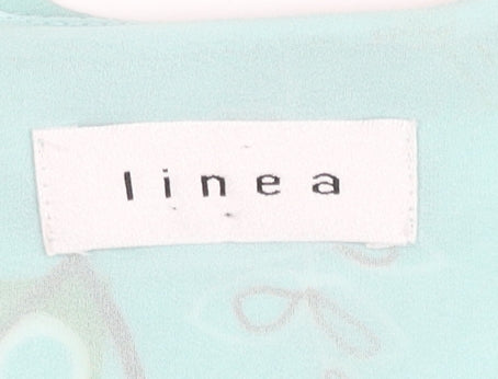 Linea Women’s Green Floral Silk Fit & Flare Dress Size 12