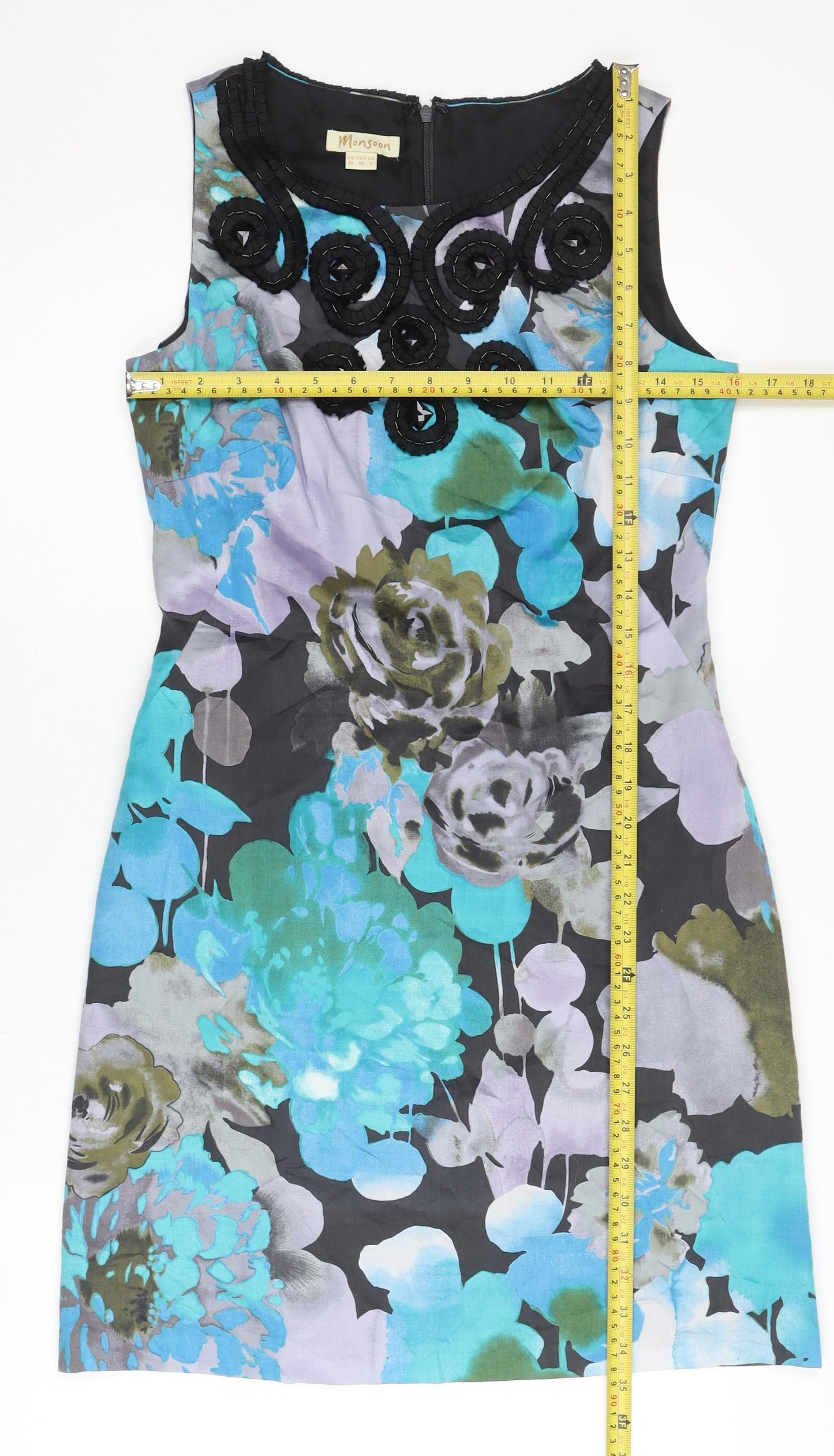 Monsoon Women’s Multicoloured Floral Sheath Dress Size 10