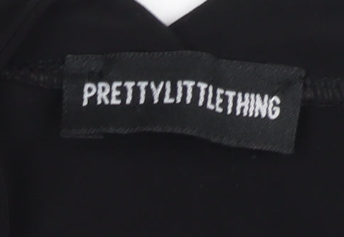 PrettyLittleThing Women Black Size 8 Bodycon Ruched Short Dress