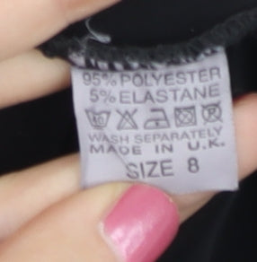 PrettyLittleThing Women Black Size 8 Bodycon Ruched Short Dress