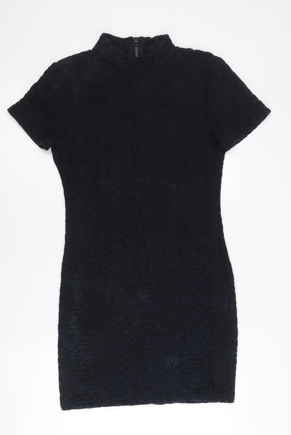 Topshop Women Black Bodycon Short Dress UK 12 Party Cocktail