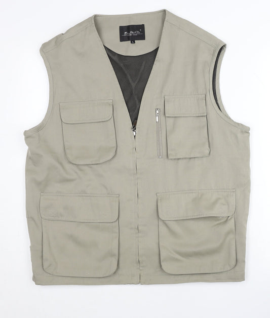 Mens UK Size L Bo Shi Te Beige Basic Jacket