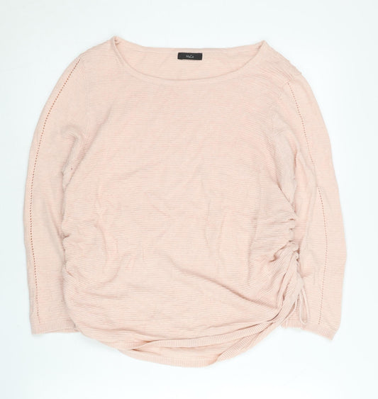Womens UK Size 14 M&Co Pink Pullover Jumper