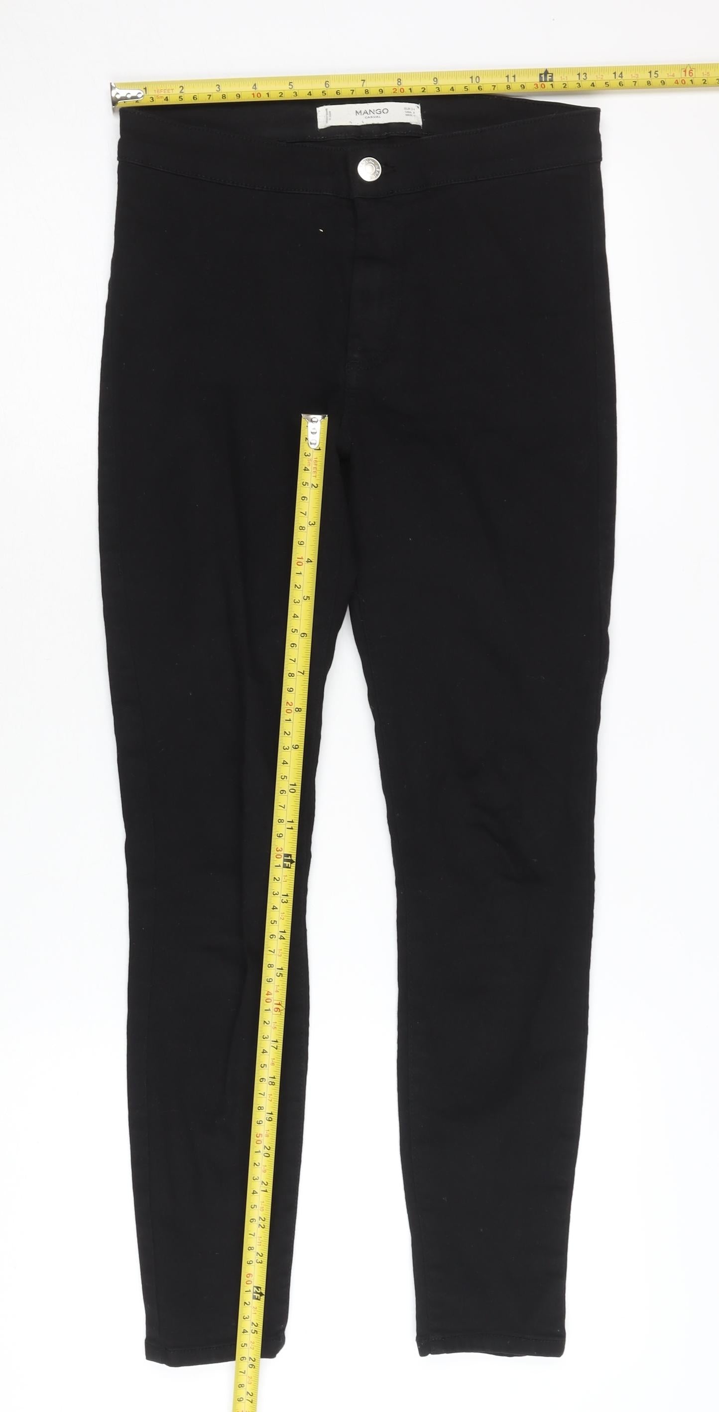 Mango Women’s Black Skinny Jeans Size 6 Slim Fit Cotton Blend