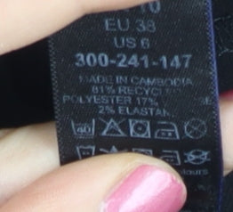 Next Womens Black Size 10 Pencil Skirt Knee Length Workwear