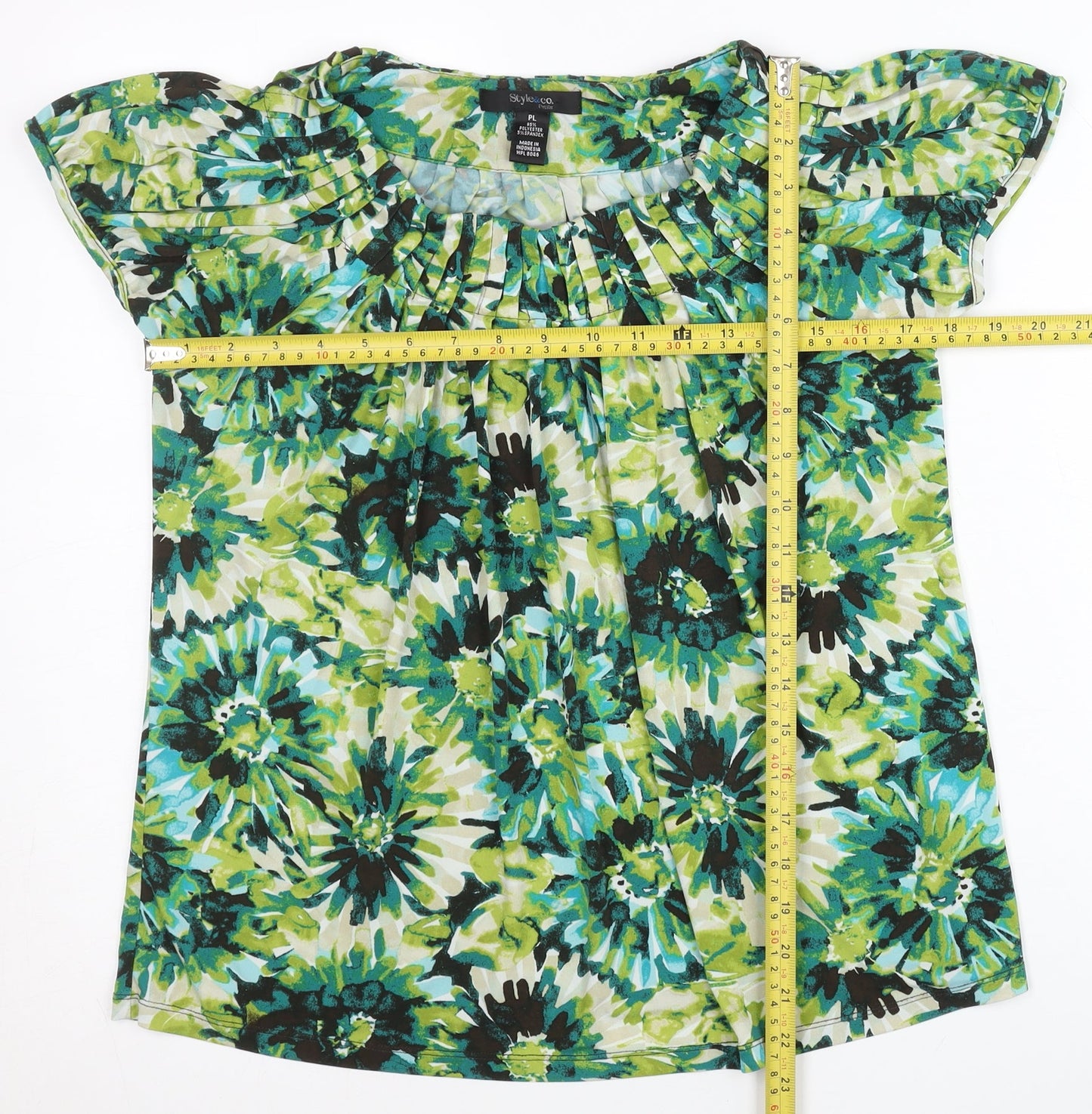Style & Co Women’s Multicoloured Floral Tunic Blouse PL Petite L