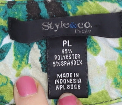 Style & Co Women’s Multicoloured Floral Tunic Blouse PL Petite L