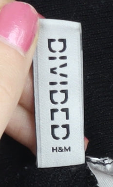 H&M Women’s Black V-Neck Slim Knit Jumper Size M